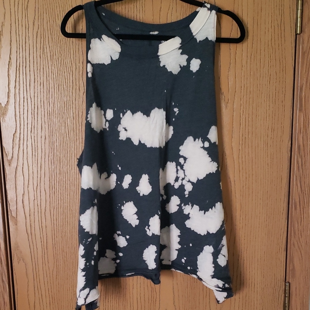 SO Black and White Tie-Dye Tank Top